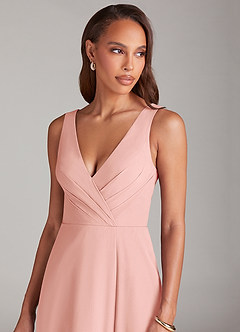 Azazie Nelly Bridesmaid Dresses Rosette A-Line Pleated Chiffon Dress image6