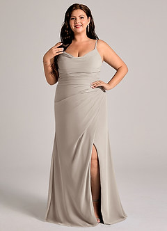 Azazie Deandra Bridesmaid Dresses Frost Mermaid Pleated Chiffon Dress image7