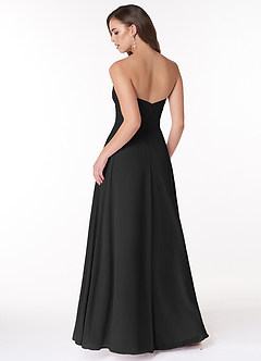 Azazie Arabella Allure Abiti da Damigella Abito Convertibile A-Line in Chiffon Scollo a Cuore Nero image2