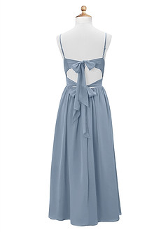 Azazie Zeya Junior Dusty Blue A-Line Chiffon Dress image8