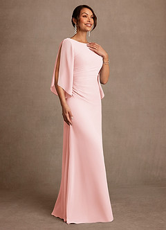 Azazie Anaheim Mother of the Bride Dresses Blushing Pink A-Line Pleated Chiffon Dress image3