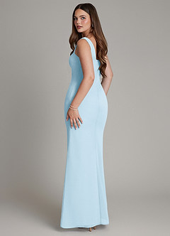 Azazie Hadley Bridesmaid Dresses Sky Blue Mermaid Pleated Chiffon Dress image5