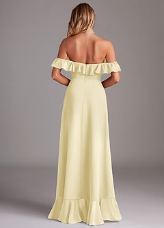 Azazie Lyra Bridesmaid Dresses Lemon Sorbet A-Line Chiffon Convertible Dress image7