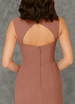 Azazie Flori Bridesmaid Dresses Bronzer Sheath Square Neckline Chiffon Dress image3