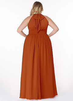 Azazie Iman Brautjungfernkleider A-Linie A-Linie Gerüscht Chiffon Kleid Paprika image9