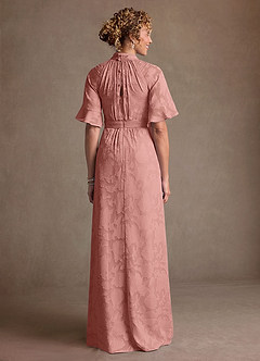 Azazie Hypatia Mother of the Bride Dresses Rosette Sheath Pleated Floral Burnout Dress image3