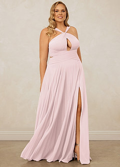 Christian Siriano Bridal for Azazie 1009 Bridesmaid Dresses Blushing Pink A-Line Pleated Chiffon Dress image12