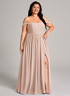 Azazie Calianna Bridesmaid Dresses English Rose A-Line Off the Shoulder Chiffon Convertible Dress image13