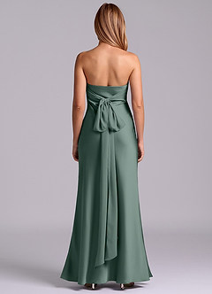 Azazie Ailanie Brudtärnklänningar Klä av Tubklänning i Stretch Satin Axelbandslös Havsmossa image7