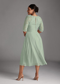 Azazie Gracelyn Kleider für die Brautmutter A-Linie Spitze Kleid Staubiger Salbeigrün image9
