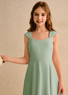 Azazie Oasis Junior Formal Flower Girl Klänningar Klä A-Line i Chiffong Plisserad image6