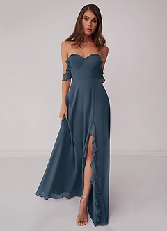 Barbie ♥ Azazie Bridesmaid Dresses Neptune A-Line Off the Shoulder Chiffon Convertible Dress image3