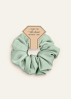 front Matching Color Six-Piece Mixed Color Bridesmaid Stretch Satin Over Size Scrunchie Set