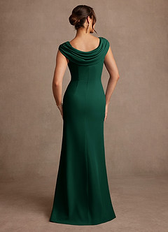 Azazie Irvine vestidos de madre de la novia Vestido de Esmeralda de Gasa de Corte en A con Plisado image3