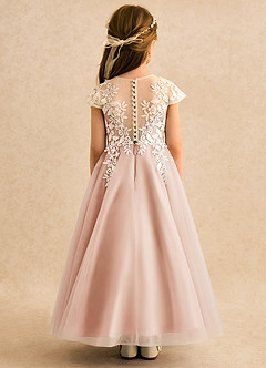 Azazie Dandelion Flower Girl Dresses English Rose Ball-Gown Lace Dress image5