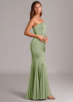 Azazie Uma Bridesmaid Dresses Dusty Sage Mermaid Strapless Chiffon Convertible Dress image4