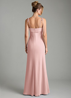 Azazie Ellia Bridesmaid Dresses Powder Pink Sheath Bow Chiffon Dress image5