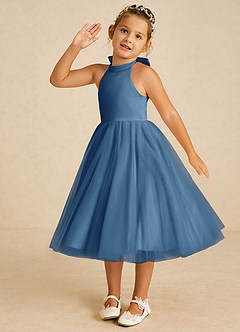 Azazie Dora Flower Girl Dresses Twilight A-Line Bow Tulle Dress image2