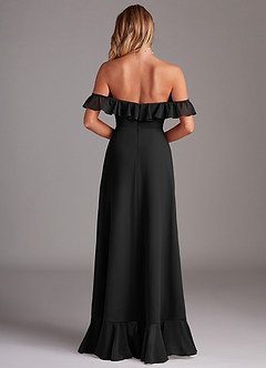Azazie Lyra Bridesmaid Dresses Black A-Line Chiffon Convertible Dress image7