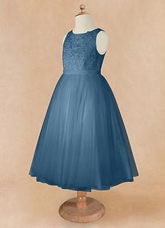 Azazie Calla Flower Girl Dresses Bermuda Ball-Gown Lace Tulle Dress image9