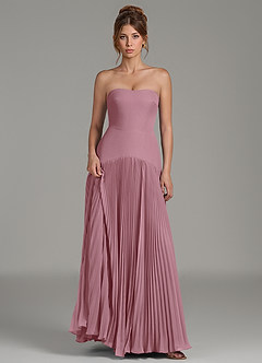 Azazie Yuliana Bridesmaid Dresses Vintage Mauve A-Line Strapless Chiffon Dress image6