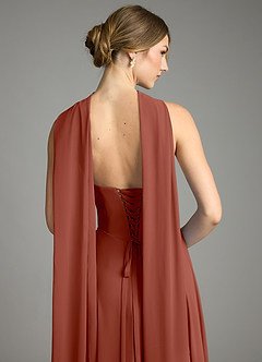 Azazie Ayla Abiti da Damigella Abito A-Line in Chiffon Scollo a Cuore Auburn image11