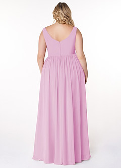 Azazie Keyla Bridesmaid Dresses Candy Pink A-Line V-Neck Pleated Chiffon Dress image7