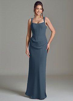 Azazie Niamh Suknie dla druhen Syrena Gorset Szyfon Do ziemi Sukienka image5