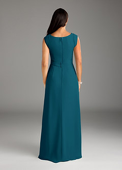 Azazie Bettina Mother of the Bride Dresses Ink Blue A-Line Lace Chiffon Dress image4