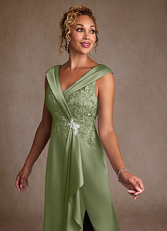 Azazie Santa Monica Mère de la mariée Robes Robe Trapèze en Dentelle Pistache image5