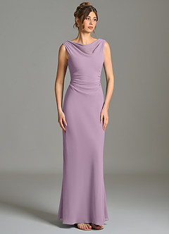 Azazie Kieryn Bridesmaid Dresses Wisteria Mermaid Pleated Chiffon Dress image5