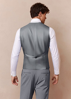 front Savile Gris Chaleco de traje de mezcla de lana