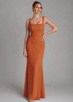Azazie Agustina Bridesmaid Dresses Cinnamon Mermaid Corset Chiffon Dress image1