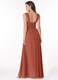 Azazie Zapheira Bridesmaid Dresses Clay A-Line Ruched Chiffon Dress image2