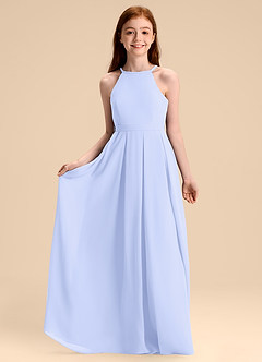 Azazie Arianthe Junior Abito A-Line in Chiffon Plissettato Lavanda image3