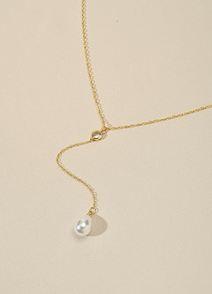 front Collar de lazo de perlas