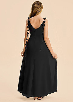 Azazie Gumdrop Junior Black Empire Pleated Chiffon Dress image6