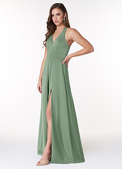 Azazie Ceria Sprzedaż ostateczna Linia A Satyna elastyczna Długość podłogi Sukienka image5