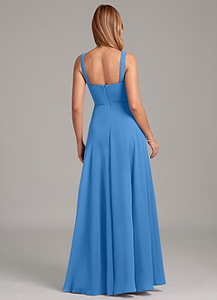 Azazie Shaude Bridesmaid Dresses Blue Jay A-Line Pleated Chiffon Dress image2