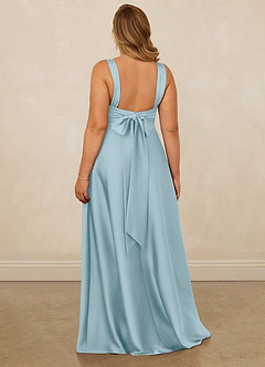 Christian Siriano Bridal for Azazie 1001 Robes de demoiselle d'honneur Robe Trapèze en Satin extensible Encolure en Forme de Cœur Bleu Maussade image12