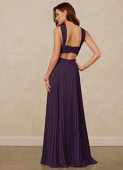 Christian Siriano Bridal for Azazie 1009 Bridesmaid Dresses Plum A-Line Pleated Chiffon Dress image4