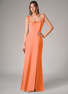 Azazie Callie Vestidos de damas de honor Vestido de Atardecer de Gasa de Corte Sirena Convertible con Corte Lateral image4