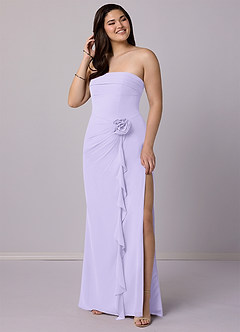 Barbie ♥ Azazie Bridesmaid Dresses Lilac Sheath Strapless Chiffon Convertible Dress image7