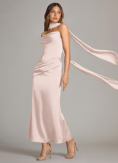 Azazie Sorrel Suknie dla druhen Syrena Gorset Satyna elastyczna Długość kostki Sukienka image4