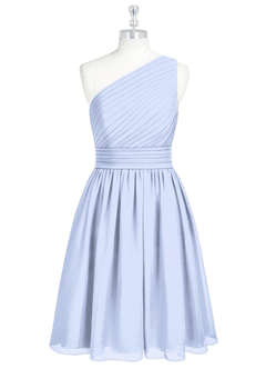 Azazie Katrina Bridesmaid Dresses Ice A-Line One Shoulder Chiffon Dress image6