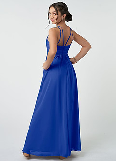 Azazie Leighton Junior Royal Blue A-Line Pleated Chiffon Dress image5