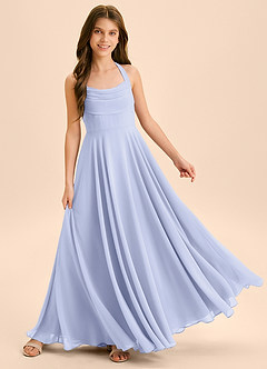 Azazie Kady Junior Lavender A-Line Sweetheart Neckline Chiffon Dress image4