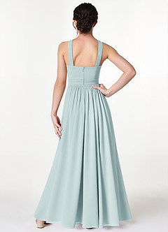 Azazie Jiya Junior Mist A-Line Pleated Mesh Dress image2