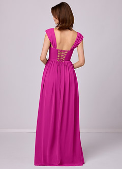 Barbie ♥ Azazie Bridesmaid Dresses Fuchsia A-Line Corset Chiffon Dress image6