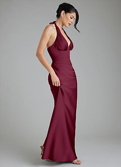 Azazie Torrance Robes de demoiselle d'honneur Robe Sirène en Satin extensible Corset Mûre image7